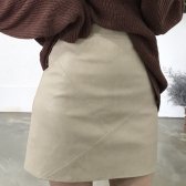 티에스컴퍼니 절개레더 스커트
