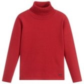 Girls Red Knitted Roll Neck