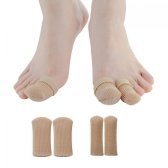 Sumifun Toe Tubes Caps, Fabric Sleeve Protectors Thumb Protector with Gel Liing, Trim to Fit Gel Toe