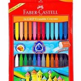 Faber-castell Early Age Moulded Erasable Grasp Crayons for Age 6+ (Grip Erasable Crayons Pack of 24P