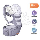 1631919-Bable Baby Carrier with Hip Seat, 6-in-1 Convertible Carrier, 360 Ergonomic Baby Carrier Bac