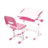 꼬모 높낮이 각도조절 책상의자세트-핑크