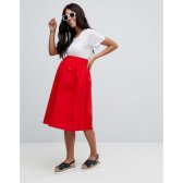 9088783 ASOS DESIGN maternity cotton midi skirt with button front