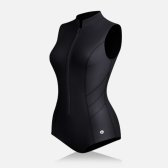 ADDIBLE zipup sleeveless swimsuit SOLID BLACK 집업 슬리브리스 여성수영복 블랙
