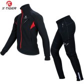 X-TIGER Cycling Jersey Winter Thermal Fleece Clothing Windproof Waterproof Bicycle Reflectiv