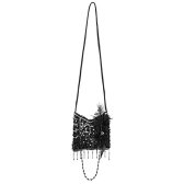 [유럽]B0168VNXDA Karneval-Fasching-Shop Charleston Handtasche Täschchen in schwarz mit Pailetten und F