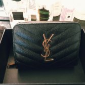 ysl monogram compact zip wallet in dark leather 입생로랑 모노그램 컴팩트 지퍼 지갑 다크 style 403723BOW016475