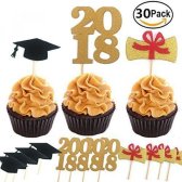 7082677-30pcs Graduate Cupcake Topper 2018 Graduation Party Supplies