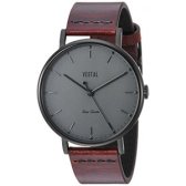 Vestal Sophisticate Leather Swiss Quartz Stainles