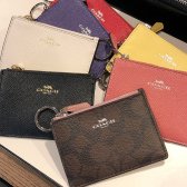 코치 지갑 mini skinny id case in crossgrain leather chalk F12186