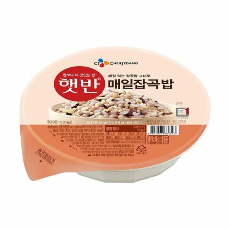 CJ 햇반 매일잡곡밥 36개 큰공기(210g) 잡곡햇반 흑미 찰보리 찰현미