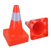 Yescom 18 quot Height 레드 PVC Safety Plastic Traffic Cones w Reflective Strips Collar 세트 of 4pcs 글로