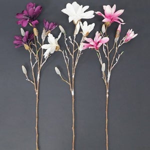 마그놀리아 조화 인조 스노우 목련 꽃 겨울 꽃 3색 택1 각12개 세트 90cm 매그놀리아 조화꽃 꽃장식