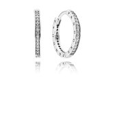 판도라 signature hoop 귀걸이 clear cz 290558CZ