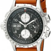 해밀튼 hamilton mens khaki xwind day date chronograph leather strap watch tan H77616533