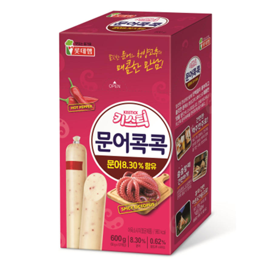 Lotte Kisstick Mun-eo Kok-kok 600g (50g x 12 Pieces)