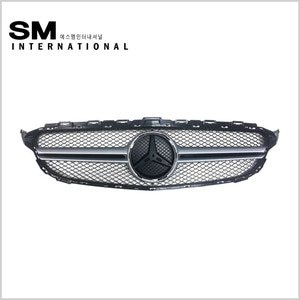 벤츠 C클래스 W205 C63 AMG룩 스타일 프론트그릴 (카메라홀X / 실버)