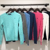 여성 베이직 코튼 케이블 꽈배기 크루넥 긴팔 스웨터 여러색상 women basic cable sweater