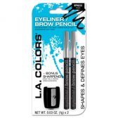 55234126 LA Colors Eyeliner, Brow Pencil & Sharpener, Black