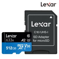 [렉사] [렉사] LEXAR 정품 MicroSD카드 633배속 512GB SD어댑터 포함