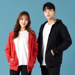 겨울 기모 무지 단체 후드집업 회사 과티 동아리복 제작 SH7719