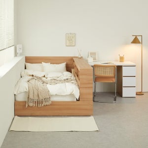 파로마 큐브A 책장형 A02 수납침대(SS)+책상 40T 라텍폼스 (씨엘로B 선물)