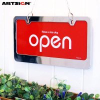 아트사인 OPEN표지판7803 OPEN CLOSED 스텐 31x16