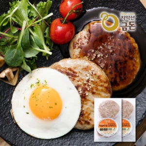 엔젤쿡 건강담은 강원도 치악산 금돈 떡갈비맛 스테이크 2팩세트 500gX2팩