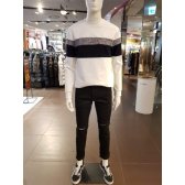 테이트 남성 블럭 배색 맨투맨 티셔츠 KA9S1MKL010
