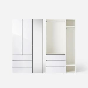 샘베딩 클로즈 거울옷장세트 120cm(높이216cm) 서랍형 6종