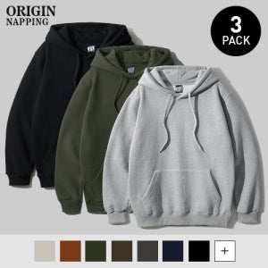[페플][패키지]950g 오리지널무지 기모 후드 3PACK OGHD1931