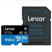 렉사 High-Performance microSDXC Class10 UHS-I U3 V30 A2 633x 512GB