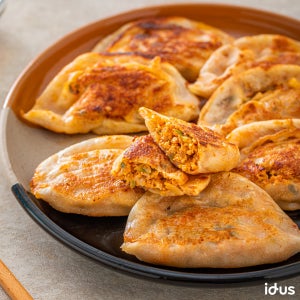🥟바삭촉촉 납작 군만두 2종 / 옵션선택 에어프라이어간식, 홍가네집만두