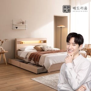 [베드리움] 파인드 LED 서랍형침대(SS)-듀얼쿠션 유로탑
