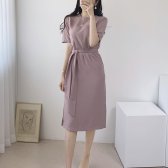 스트랩 벨트 옆트임 하객 롱 원피스