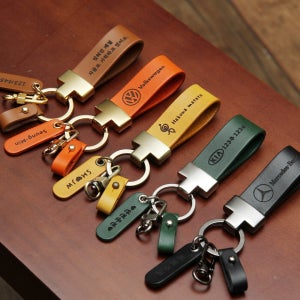 양면 무료 이니셜 각인 키링 11컬러, 나비코 가죽공방