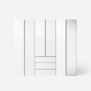 샘베딩 클로즈 거울옷장세트 240cm(높이216cm) 서랍형 6종