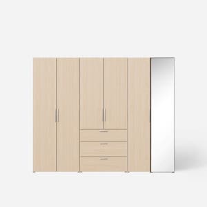 샘베딩 베이직 거울옷장세트 240cm(높이194cm) 서랍형 4종