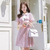 아뜨랑스 플라워 카라 타이 장식 레이스 원피스 OP5125