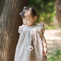 [5차제작] 갖고싶은 그녀의 여름이야기 - navy ribbon and violet flower baby cotton dress