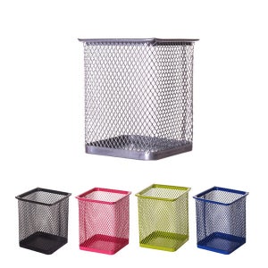 (철 연필꽃이 - 사각형) 잡동사니정리 철망 연필 볼펜 꽂이 볼펜 데스크 책상 소룸 정리 바구니 바스켓 수납 용품 펜꽂이