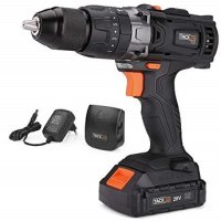 Cordless Drill, Tacklife 20V Drill 2000Ah Lithium-Ion Battery with Hammer Action 1/2 Metal Auto