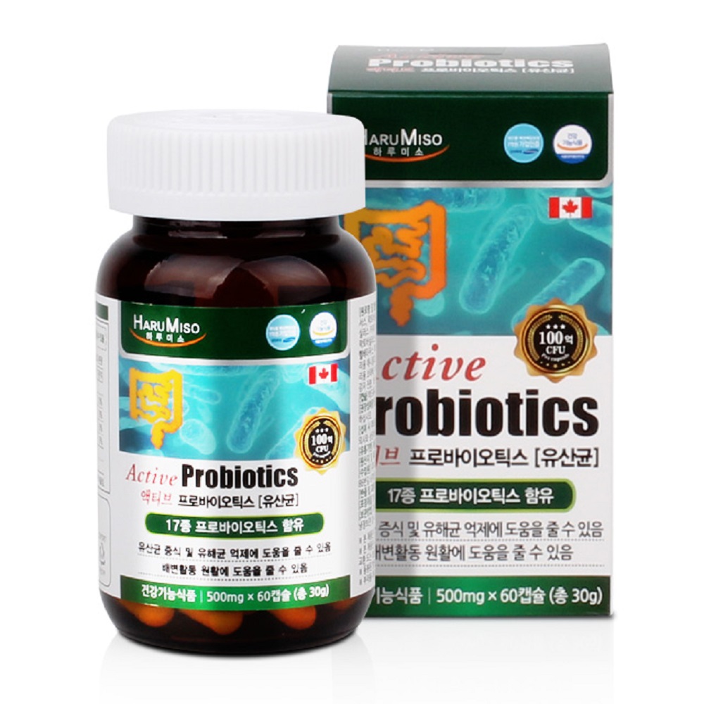 액티브 캐나다 <b>프로바이오틱스</b> <b>유산균</b> 60캡슐 장내유익균 락토바실러스가세리 생<b>유산균</b>  500mg  1개