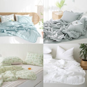 [올리비아데코] 여름 시어서커 리플 인견 차렵이불(S/Q)