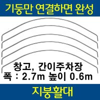 선진팜테크 270x60cm 22파이 지붕활대 5개(22-22 연결봉 포함) 지붕 활대 창고 주차장 농막 그늘막 정원아치 조립식 미니 비닐하우스 자재  5개