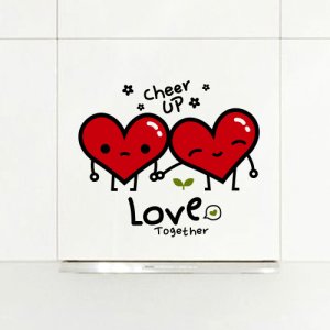 루리앤메리 사랑이의 러브투게더 인테리어 스티커 데코스티커  검정+빨강+올리브그린