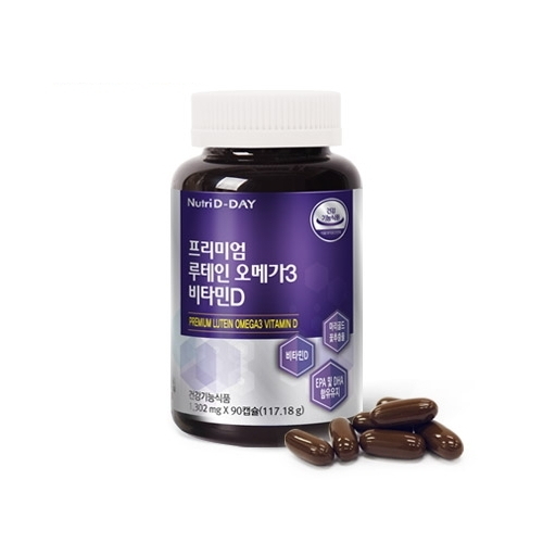 뉴트리디데이 프리미엄 <b>루테인</b> 오메가3 비타민D 1302mg x 90캡슐