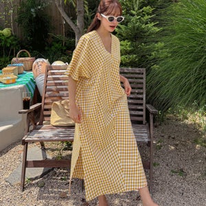 [여름휴가룩/V넥] 체크양브이트임롱원피스(45차 재입고)