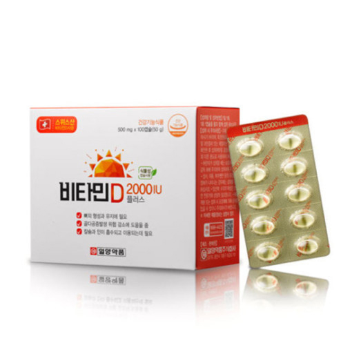 일양<b>약품 비타민D</b> 2000IU 플러스 500mg x 100캡슐