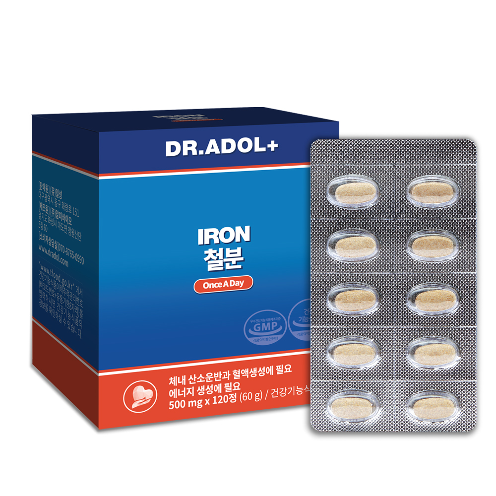 <b>닥터아돌</b> <b>철분</b> 500mg x 120정